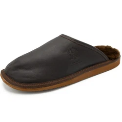 Hollert Hausschuh Herren Luitpold Schwarz/Dunkelbraun/Braun/Grau