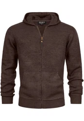 Indicode Sweatjacke INGage Braun/Dunkelrot/Dunkelbraun