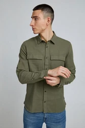11 Project Langarmhemd PRBronson Dunkelgrün/Grün/Khaki