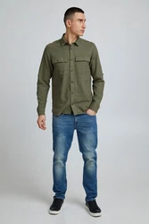 11 Project Langarmhemd PRBronson Dunkelgrün/Grün/Khaki