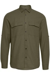 11 Project Langarmhemd PRBronson Dunkelgrün/Grün/Khaki
