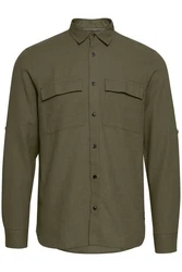 11 Project Langarmhemd PRBronson Dunkelgrün/Grün/Khaki
