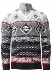 Strickpullover mit winterlichem Muster