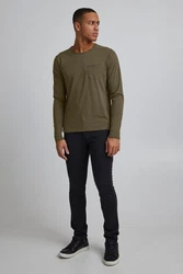 Blend Langarmshirt BLEND BHBhnicolai Khaki/Dunkelgrün