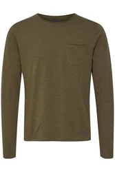 Blend Langarmshirt BLEND BHBhnicolai Khaki/Dunkelgrün
