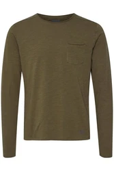 Blend Langarmshirt BLEND BHBhnicolai Khaki/Dunkelgrün