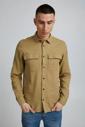 11 Project Langarmhemd PRBronson Khaki/Dunkelgrün/Beige/Braun