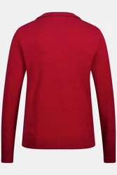 JP1880 Rundhalspullover Stricktroyer mit Stehkragen Rot/Dunkelrot