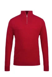 JP1880 Rundhalspullover Stricktroyer mit Stehkragen Rot/Dunkelrot