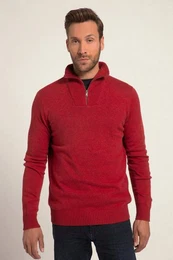 Rundhalspullover Stricktroyer Pullover Stehkragen mit Zipper