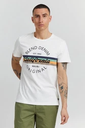 Blend T-Shirt BLEND BHAdamus Khaki/Dunkelgrün/Creme/Weiß
