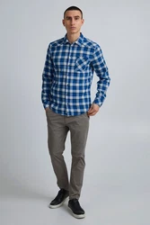 Blend Langarmhemd BHShirt Blau/Hellblau/Dunkelblau