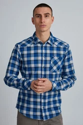Blend Langarmhemd BHShirt Blau/Hellblau/Dunkelblau
