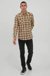 Blend Langarmhemd BHShirt Beige/Braun