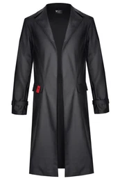 Lederimitatmantel Herren-Mantel in schwarz - XL
