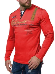 Langarmshirt Herren Longshirt, Langarmshirt, 100% Baumwolle, Patches 8888 (Packung, 1-tlg) mit modischen Applikationen