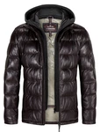 Milestone Herrenjacke MS-Claudio Dunkelbraun/Bordeaux/Lila