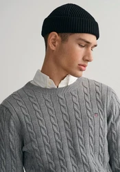 Gant Strickpullover COTTON CABLE C-NECK graumeliert/grau/grau melange