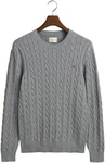 Gant Strickpullover COTTON CABLE C-NECK graumeliert/grau/grau melange