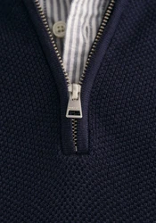Gant Troyer COTTON PIQUE HALF ZIP Dunkelblau/Hellblau