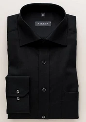 Eterna Langarmhemd Comfort Fit Schwarz