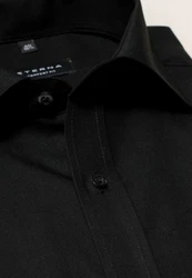 Eterna Langarmhemd Comfort Fit Schwarz