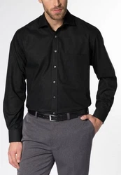 Eterna Langarmhemd Comfort Fit Schwarz