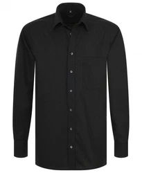Eterna Langarmhemd Comfort Fit Schwarz