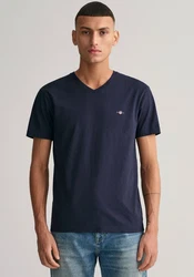 GANT T-Shirt V-Neck Slim Fit SLIM SHIELD V-NECK T-SHIRT marine