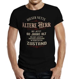T-Shirt als Geschenk zum 60. - Netter lterer Herr in gutem Zustand