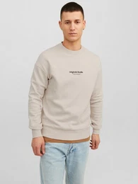 Sweatshirt Weiches Sweatshirt mit 3D Print Relaxed Fit JORVESTERBRO 6020 in Sand