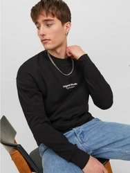 JACK & JONES Sweatshirt 'JORVesterbro' Schwarz/Beige/Gelb/Dunkelbraun