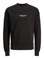 JACK & JONES Sweatshirt 'JORVesterbro' Schwarz/Beige/Gelb/Dunkelbraun