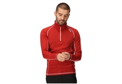 Regatta 2-in-1 Pullover T-Shirt Yonder Powerstretch Midlayer Dunkelrot/Rot