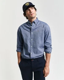 Langarmhemd Slim Fit Oxford Hemd strukturiert langlebig dicker Oxford Hemd Slim Fit