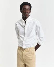 Langarmhemd Slim Fit Oxford Hemd strukturiert langlebig dicker Oxford Hemd Slim Fit