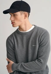 Gant Strickpullover R-Neck COTTON PIQUE C-NECK graumeliert/grau