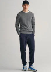 Gant Strickpullover R-Neck COTTON PIQUE C-NECK graumeliert/grau