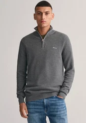 Gant Troyer COTTON PIQUE HALF ZIP Dunkelgrau/Grau