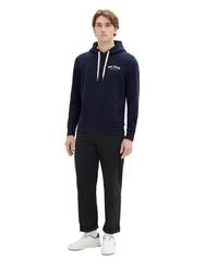 TOM TAILOR Sweatshirt Hoodie mit Label-Print Hoodie Dunkelblau