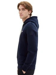 TOM TAILOR Sweatshirt Hoodie mit Label-Print Hoodie Dunkelblau