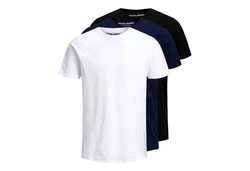 Jack & Jones T-Shirt JJEORGANIC BASIC 3er PACK Dunkelblau/Blau/Hellblau/Weiß
