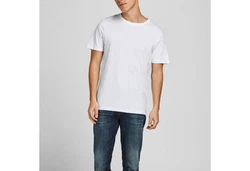 Jack & Jones T-Shirt JJEORGANIC BASIC 3er PACK Dunkelblau/Blau/Hellblau/Weiß