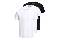 Jack & Jones T-Shirt JJEORGANIC BASIC 3er PACK Weiß/Dunkelblau/Schwarz