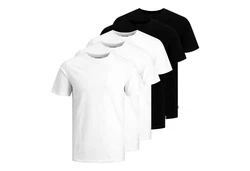 Jack & Jones T-Shirt Essentials JJEORGANIC BASIC TEE SS O-NE (5er-Pack) Weiß/Schwarz