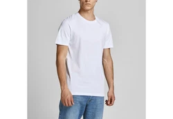 Jack & Jones T-Shirt Essentials JJEORGANIC BASIC TEE SS O-NE (5er-Pack) Weiß/Schwarz