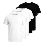 Jack & Jones T-Shirt Essentials JJEORGANIC BASIC TEE SS O-NE (5er-Pack) Weiß/Schwarz