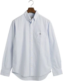 Langarmhemd Regular Fit Oxford Hemd strukturiert langlebig dicker gestreift mit dezenter Logostickerei