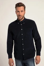 JP1880 Businesshemd Cordhemd Langarm Buttondown Kragen Modern Fit Dunkelblau/Hellblau