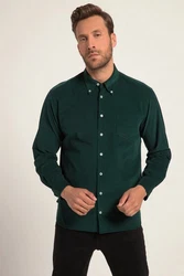 JP1880 Businesshemd Cordhemd Langarm Buttondown Kragen Modern Fit Dunkelgrün/Grün
